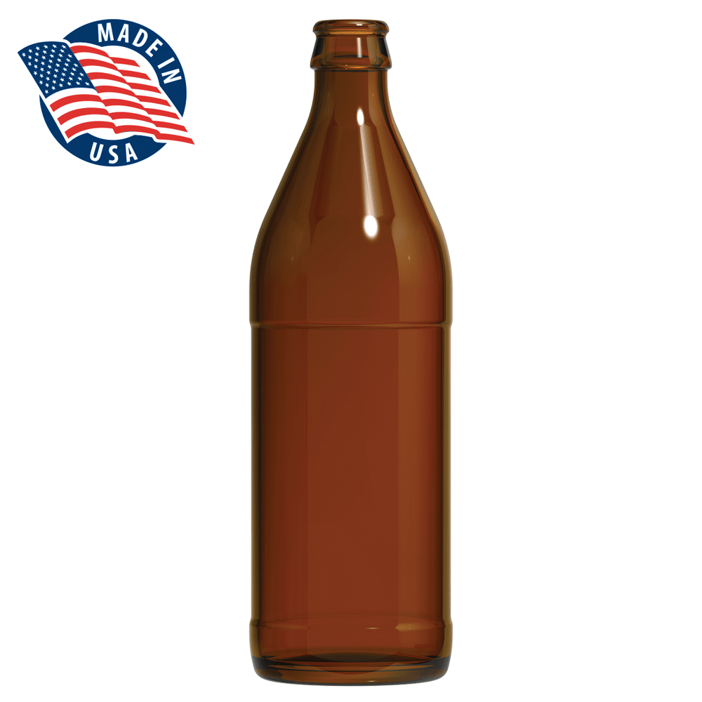 16 9 Oz 500 Ml Euro Amber Glass Beer Bottle Pry Off
