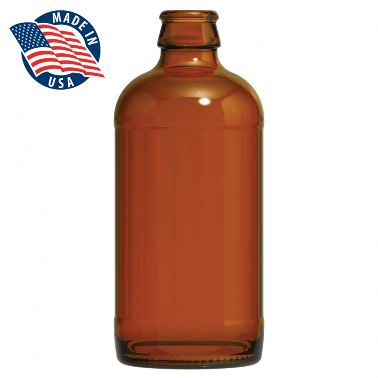 12 oz. (355 ml) Stubby Amber Glass Beer Bottle, Pry-Off, Bottles Only