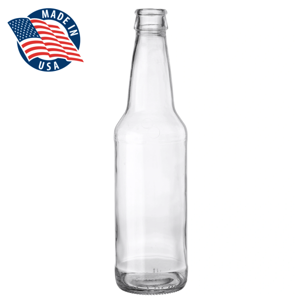 12 oz. (355 ml) Standard Longneck Flint Glass Beer Bottle, Pry-Off, Bottles Only