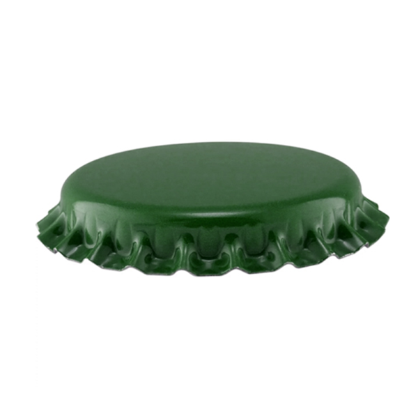 Green Beer Bottle Caps, Oxygen Barrier, 26 mm Universal Crown, 10,000/Case