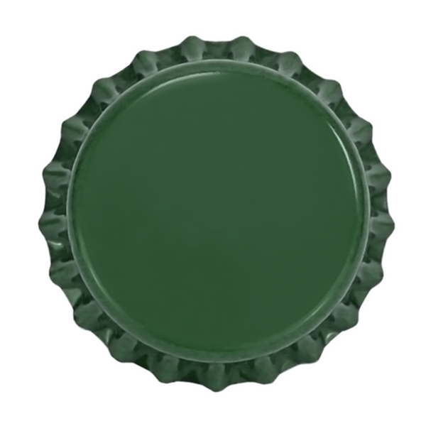 Green Beer Bottle Caps, Oxygen Barrier, 26 mm Universal Crown, 10,000/Case